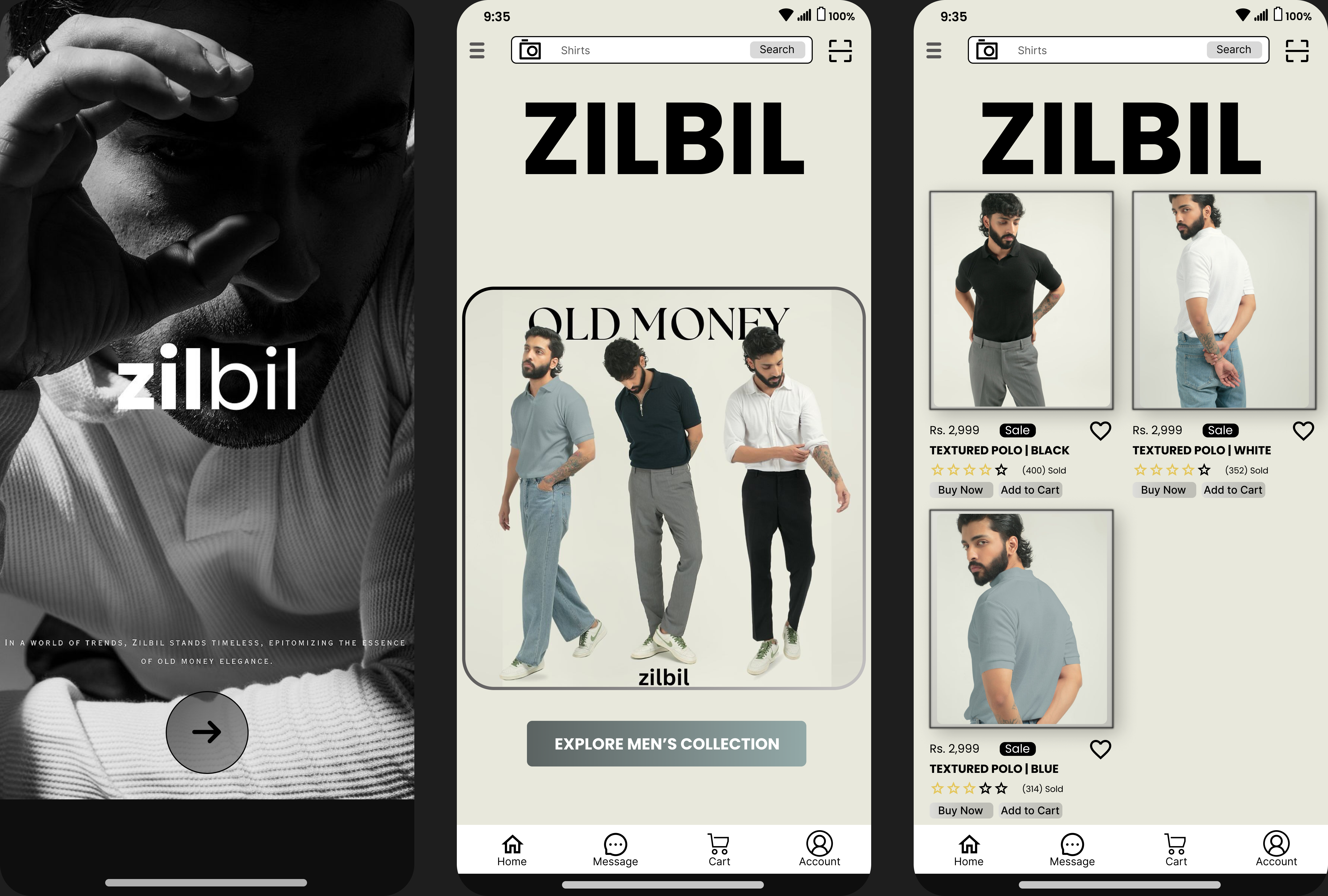 Zilbil App UI Design